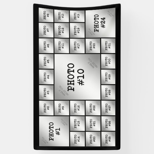 シンプル31フォトコラージュテンプレートカスタムカラー 横断幕 (縦)