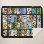 シンプル32矩形フォトコラージュカスタム色 シェルパブランケット (正面(横))