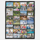 シンプル32矩形フォトコラージュカスタム色 フリースブランケット (正面)