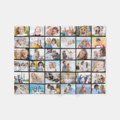 シンプル36フォトコラージュ フリースブランケット (正面(横))