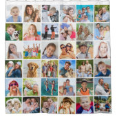 シンプル36平方フォトコラージュ シャワーカーテン (正面)