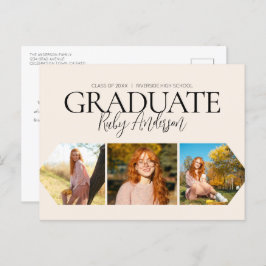 シンプル3 Photo Beige卒業発表 ポストカード