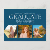 シンプル3 Photo Blue卒業発表 ポストカード (正面)