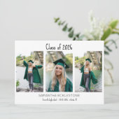 シンプル3 photo collage卒業のカスタムクラス 案内状 (スタンド正面)