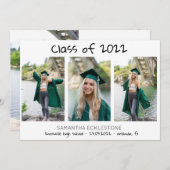 シンプル3 photo collage卒業のカスタムクラス 案内状 (正面/裏面)