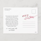 シンプル4フォトコラージスクリプトメリークリスマス シーズンポストカード (裏面)