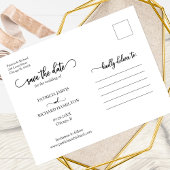 シンプル4フォトコラージュ結婚式の日付を保存 ポストカード