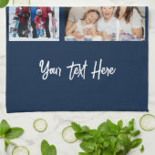 シンプル4フォトコラージュ | 背景を変更できる キッチンタオル (折り畳み)