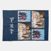 シンプル4フォトコラージュ | 背景を変更できる キッチンタオル (横)