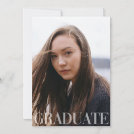 シンプル4写真卒業発表 招待状