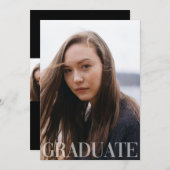 シンプル4写真卒業発表 招待状 (正面/裏面)