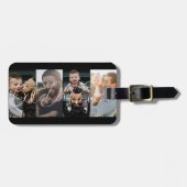 シンプル4枚のフォトコラージュ最高のパパスクリプト ラゲッジタグ (正面横)