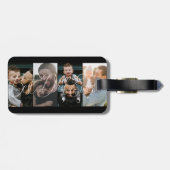 シンプル4枚のフォトコラージュ最高のパパスクリプト ラゲッジタグ (裏面横)