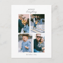 シンプル4枚モダンの写真コラージュカスタム シーズンポストカード