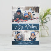 シンプル4素朴写真クリスマスグリーティング シーズンカード (スタンド正面)