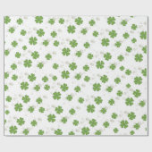 シンプル4葉クローバーグリーン水彩可愛い ラッピングペーパー (フラット)