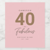 シンプル40モダンと素晴らしいピパーソナライズされたンク ワインラベル (シングルラベル)