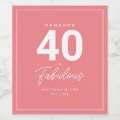 シンプル40モダンと素晴らしいワパーソナライズされたインラベ ワインラベル (シングルラベル)