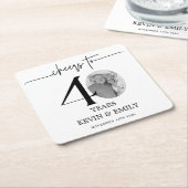 シンプル40周年記念写真 スクエアペーパーコースター (アングル)