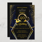 シンプル40th誕生日招待状 招待状 (正面/裏面)