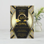 シンプル40th誕生日招待状 招待状 (スタンド正面)