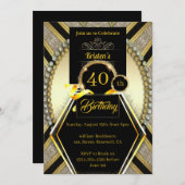 シンプル40th誕生日招待状 招待状 (正面/裏面)