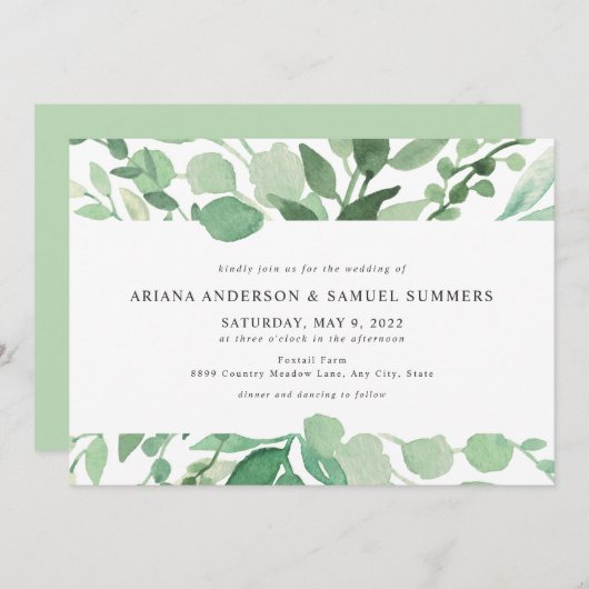 シンプル4197結婚年の 招待状 (正面/裏面)