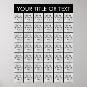 シンプル42フォトコラージュパーソナライズされたカスタムカラー ポスター