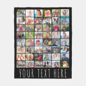 シンプル48フォトコラージュあなたの色パーソナライズされた フリースブランケット (正面)