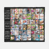 シンプル48フォトコラージュあなたの色パーソナライズされた フリースブランケット (正面(横))