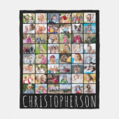 シンプル48フォトコラージュあなたの色パーソナライズされた フリースブランケット (正面)