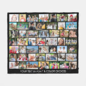 シンプル49フォトコラージュ複数の図形の色 フリースブランケット (正面(横))