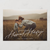 シンプル5エレガントフォトタイポグラフィHappiest シーズンカード (正面)