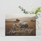 シンプル5エレガントフォトタイポグラフィHappiest シーズンカード (スタンド正面)