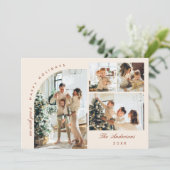 シンプル5エレガント枚スタイリッシュ写真クリスマスグリーティング シーズンカード (スタンド正面)