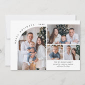 シンプル5エレガント枚スタイリッシュ写真クリスマスグリーティング シーズンカード (正面)