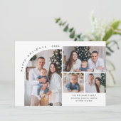 シンプル5エレガント枚スタイリッシュ写真クリスマスグリーティング シーズンカード (スタンド正面)