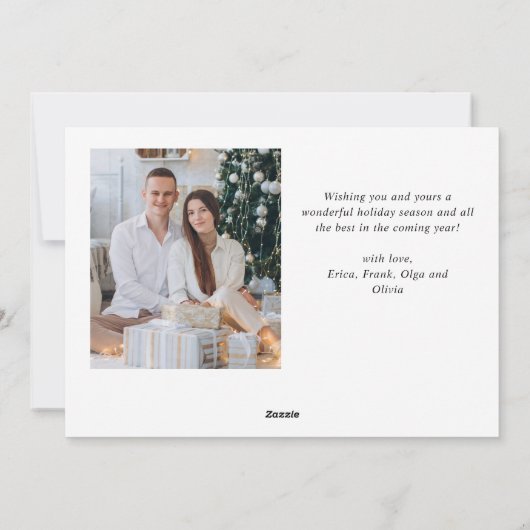 シンプル5エレガント枚スタイリッシュ写真クリスマスグリーティング シーズンカード (裏面)