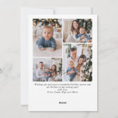 シンプル5エレガント枚スタイリッシュ写真クリスマスグリーティング シーズンカード (裏面)