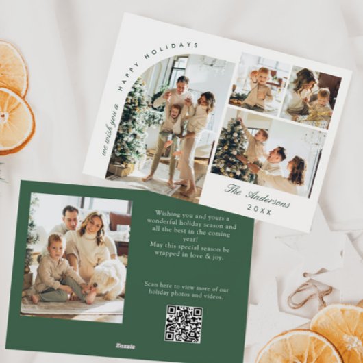 シンプル5エレガント枚スタイリッシュ写真クリスマスグリーティング シーズンカード