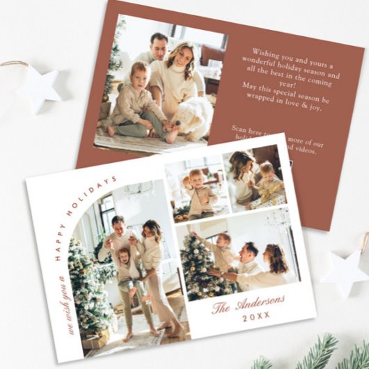 シンプル5エレガント枚スタイリッシュ写真クリスマスグリーティング シーズンカード