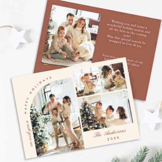 シンプル5エレガント枚スタイリッシュ写真クリスマスグリーティング シーズンカード