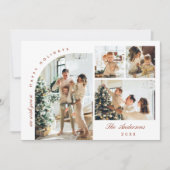 シンプル5エレガント枚スタイリッシュ写真クリスマスグリーティング シーズンカード (正面)