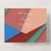 シンプル5エレガント色結婚の オールインワン招待状 (裏面)