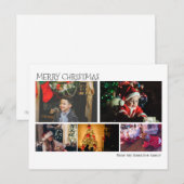 シンプル5フォトコラージュパーソナライズされたクリスマス ポストカード (正面/裏面)