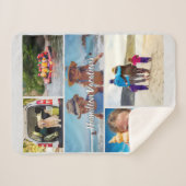 シンプル5フォトコラージュパーソナライズされた シェルパブランケット (正面(横))