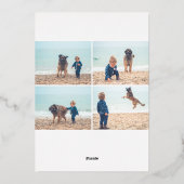 シンプル5フォトハッピーホリデイズファミリー 箔シーズンカード (裏面)