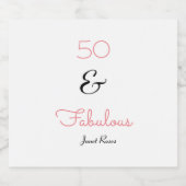 シンプル50エレガント誕生日きらめくワインラベル スパークリングワインラベル (シングルラベル)