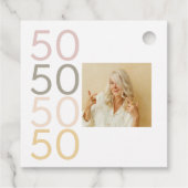 シンプル50モダン誕生日ありがとうメッセージカード フェイバータグ (裏面)