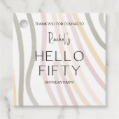 シンプル50モダン誕生日ありがとうメッセージカード フェイバータグ (正面)